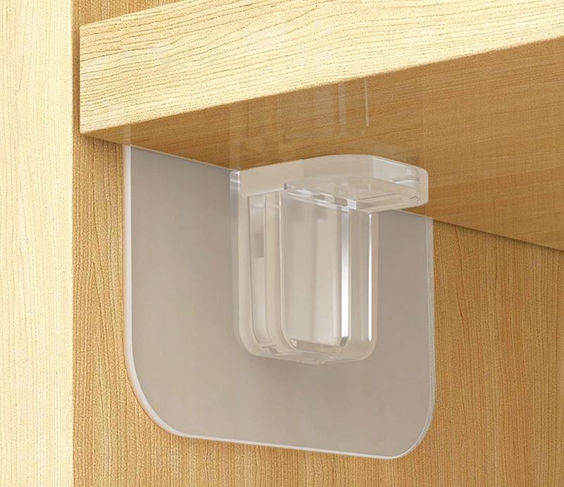 12pcs Clear Self Adhesive Shelf Brackets | Strong Adhesive for Wardrobe Partition | Transparent Shelf Support Tool Plastic