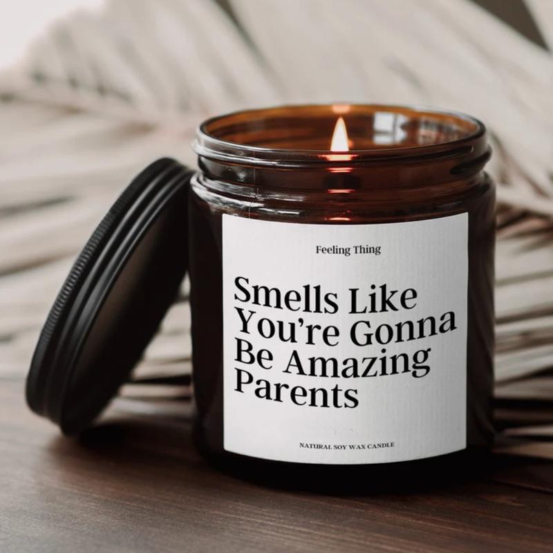 New Parent Gift, Funny Candle for Expecting Mom, New Parents, Gift New Mom, Dad, Pregnancy Gift, Organic Candle Decor Scent