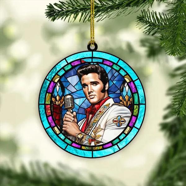 Elvis Presley Christmas Ornament, Elvis Presley Inspired Decor Ornament