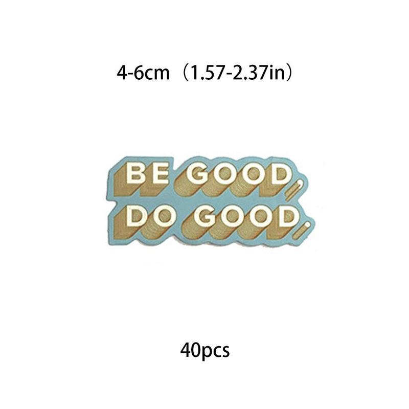 40pcs set Motivational Letter Pattern Sticker, Waterproof Self Adhesive Decor Paper, Decor Sticker for Gift Greeting Card Water Bottle Laptop Phone