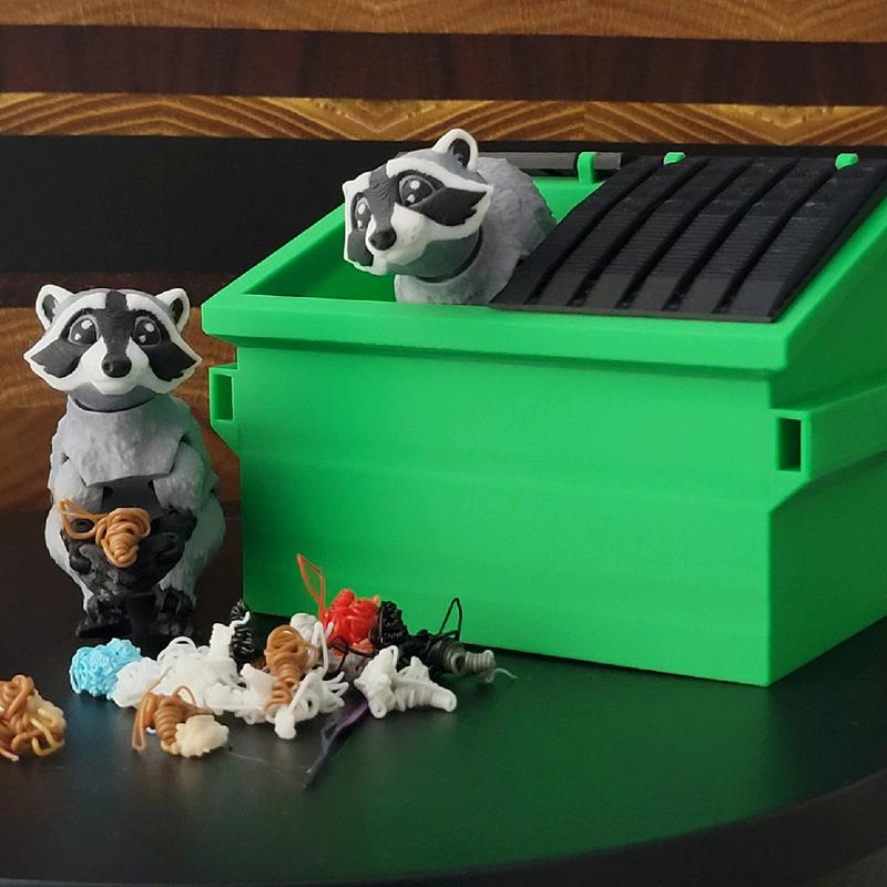 Dumpster Animal Bundles - High Quality 3D Printed PLA Plastic Movable Desk Decoration Sets