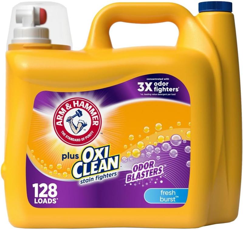 Plus OxiClean Odor Blasters Fresh Burst, 128 Loads Liquid Laundry Detergent, 166.5 Fl