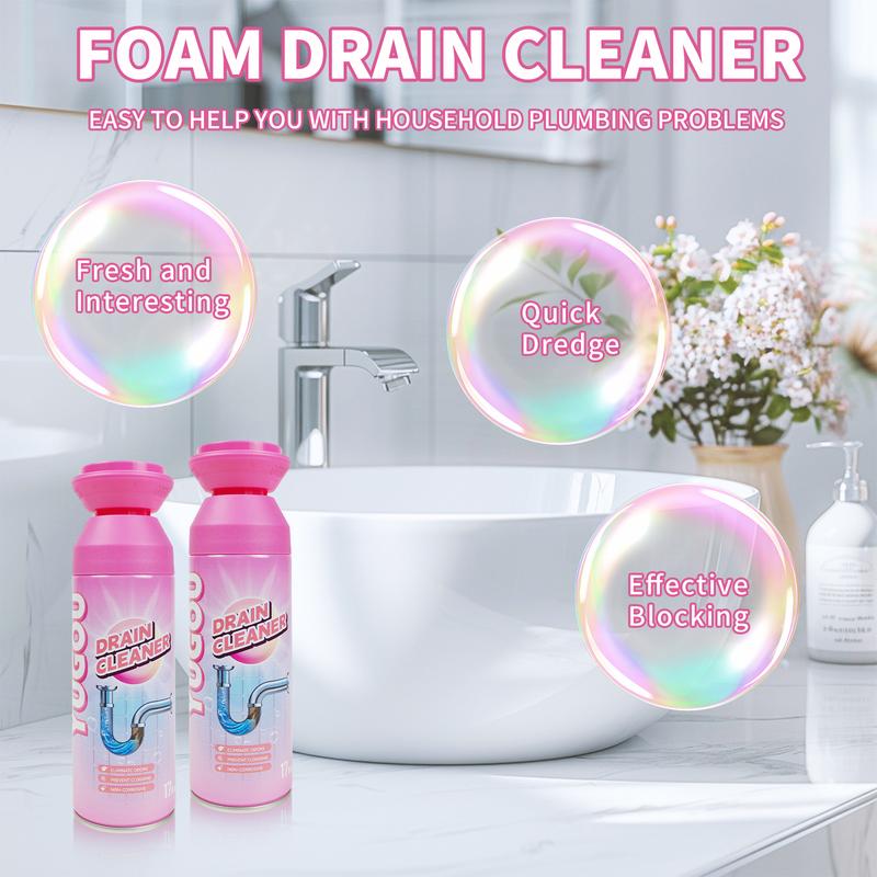 Yugou Drain Cleaner, Sink Drain Cleaner, Foam Drain Cleaner, Sink Cleaner and Deodorizer, Drain Clog Remover for Kitchen Drains, Sinks, Shower Drains, Tubs bathroom  cleaner