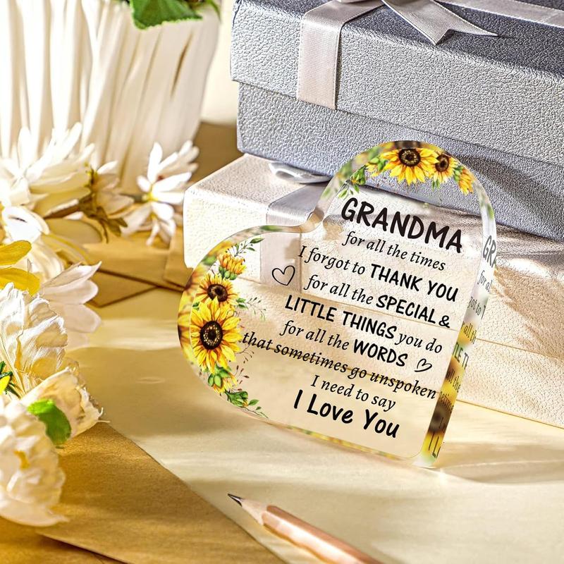 Christmas Gifts for Grandma from Grandkids, to My Grandma  Heart Sign Presents, Mothers Day Birthday Valentines Day Gifts for Grandma Grandmother