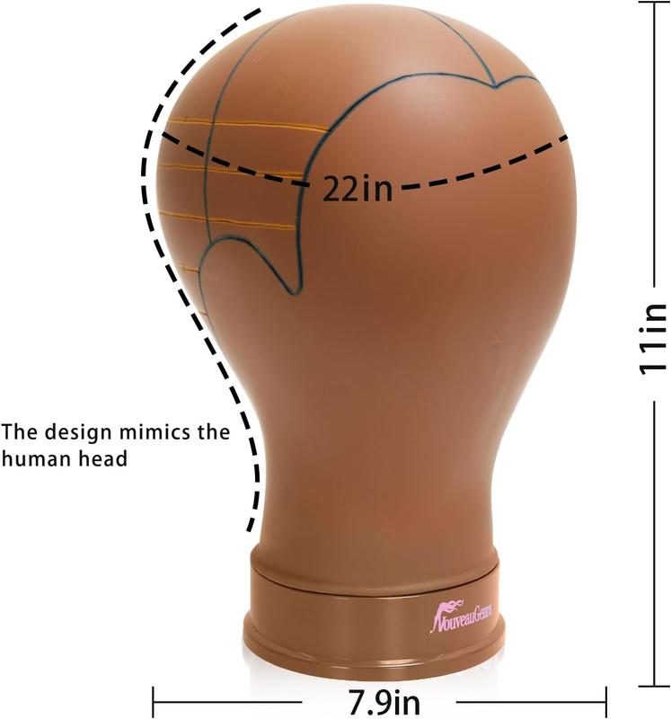 Mannequin Head for Wigs | Wig Head Stand With Guideline Lines | Tabletop Stand Included | Simplify Wig Making |Upgraded canvas head | Wig design