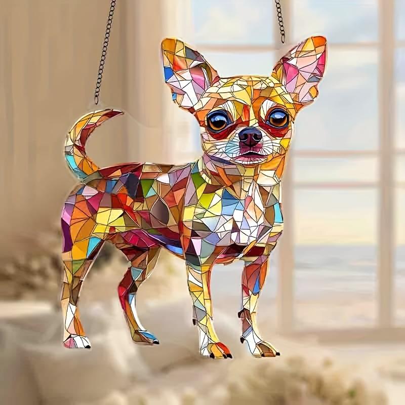 1pc, Chihuahua Suncatcher, Dog Decor (6.3