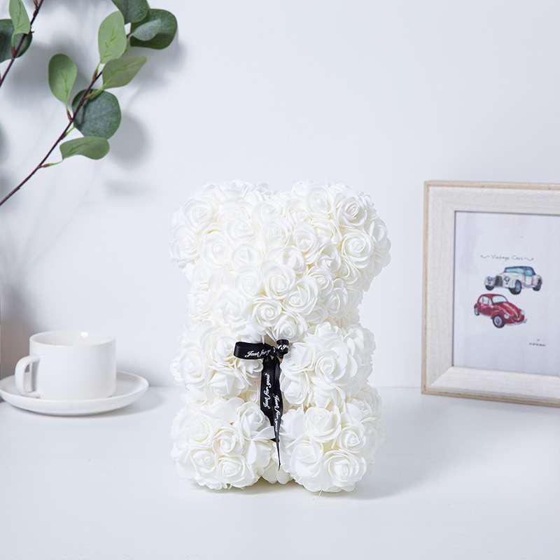 Rose Bear for Room Decor, 1 Count Creative Diy Cute Bear Design Artificial Flower Bouquet, Bedroom Decor, Gift for Wedding, Summer Gift, Boyfriend Gifts, Room Accessories Decorative Fruit Plants Ornaments