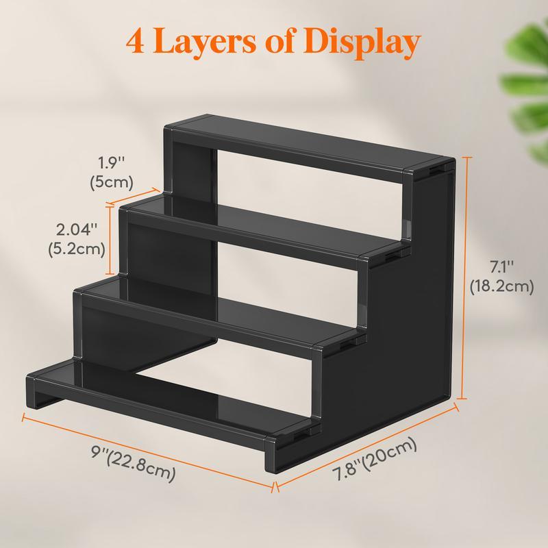 4 Tier Black Display Stand for Cologne,Perfume,Figures, Cupcake, Dessert, Spice, Fragrance, Countertop, Vanity, Dresser, Cabinet Use Racks Set