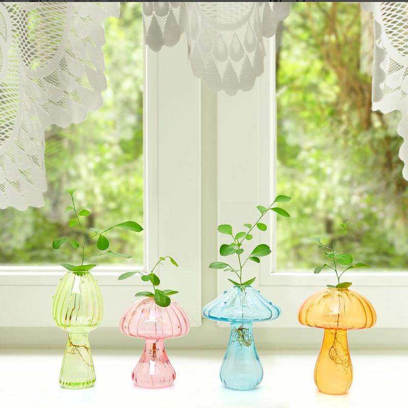 Glass Mushroom Propagation Planter Window  Propagation Station  Hydroponic Mushroom Jars for  Cuttings  Glass Bud Flower Vase Indoor for Home Office Garden Decor