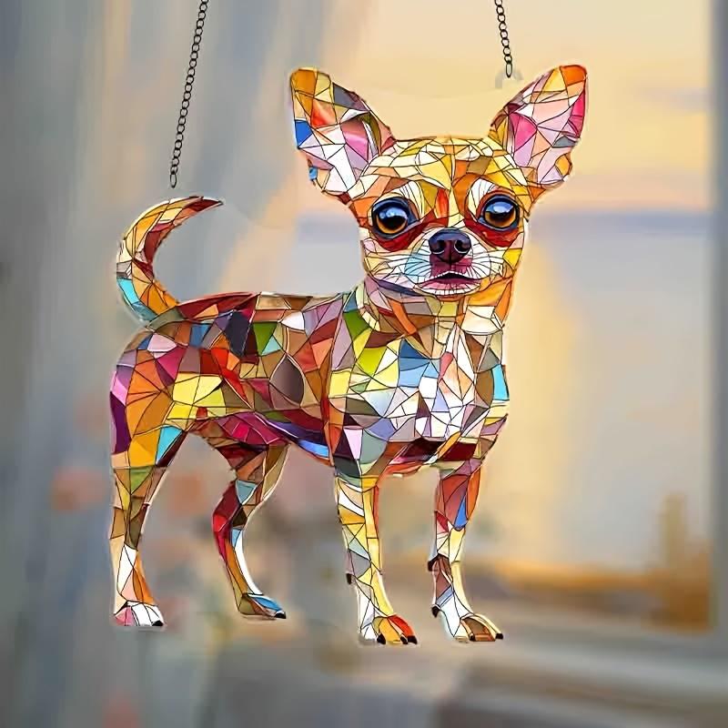 1pc, Chihuahua Suncatcher, Dog Decor (6.3