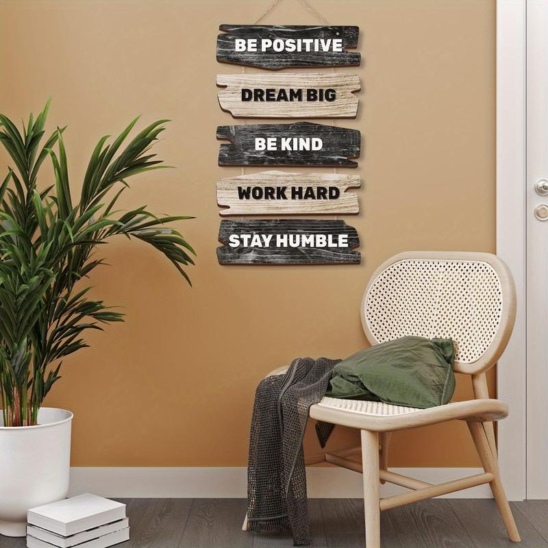 Wooden Wall Hanging Sign, 1 Count Positive Quotes Sign, Wall Art Decoration for Home Living Room Bedroom Accessories