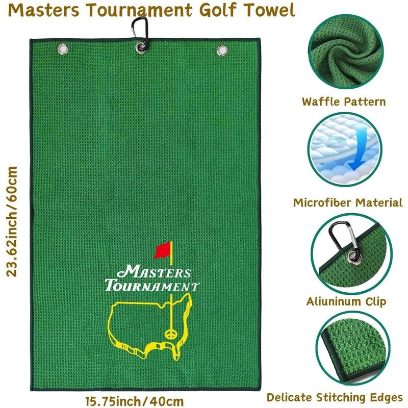 Funny Golf Towel, Funny Golf Towel for Golf Bags with Clip, Golf Gift for Men Husband Boyfriend Dad, Birthday, Cristmas Gifts for Golf Fan - Marsters Tournament (Green)