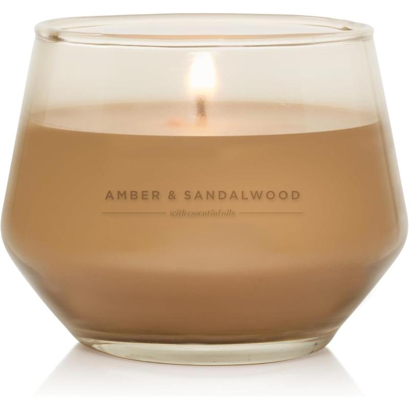 Candle Amber & Sandalwood Studio Collection Jar Candle, 10oz, Perfect for Gifting