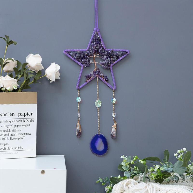 Tree Of Life Design Hanging Decor, 1 Count Artificial Crystal Pendant, Wall Hanging Decoration for Home Living Room Garden, Suitable for Wedding Party Decoration