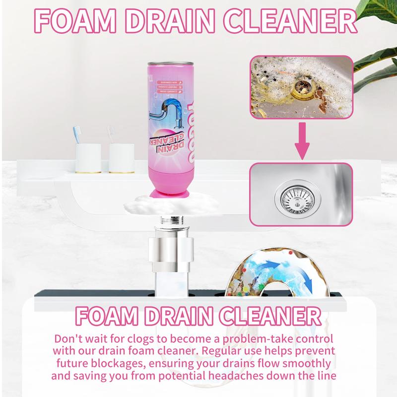 Yugou Drain Cleaner, Sink Drain Cleaner, Foam Drain Cleaner, Sink Cleaner and Deodorizer, Drain Clog Remover for Kitchen Drains, Sinks, Shower Drains, Tubs bathroom  cleaner