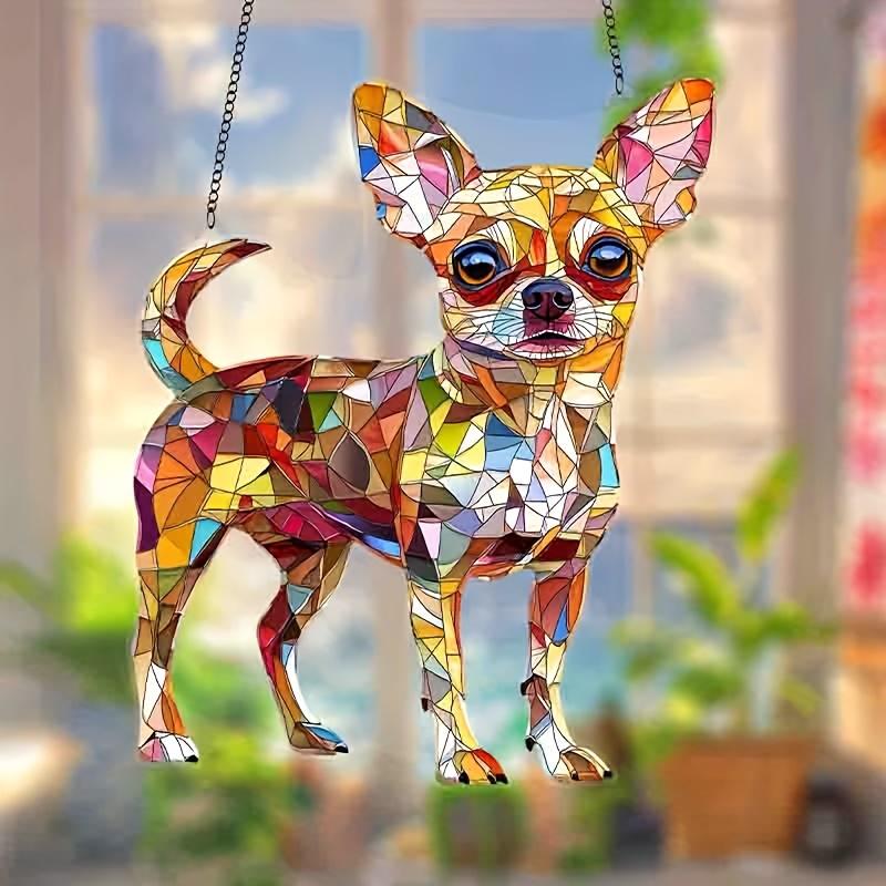 1pc, Chihuahua Suncatcher, Dog Decor (6.3