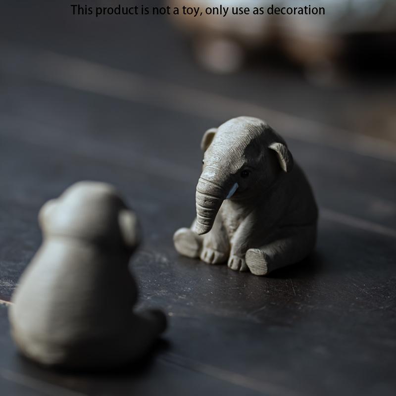 Cute Elephant Shaped Mini Figurine, 1 Count Mini Animal Statue, Desktop Ornament for Home Office Bedroom Living Room