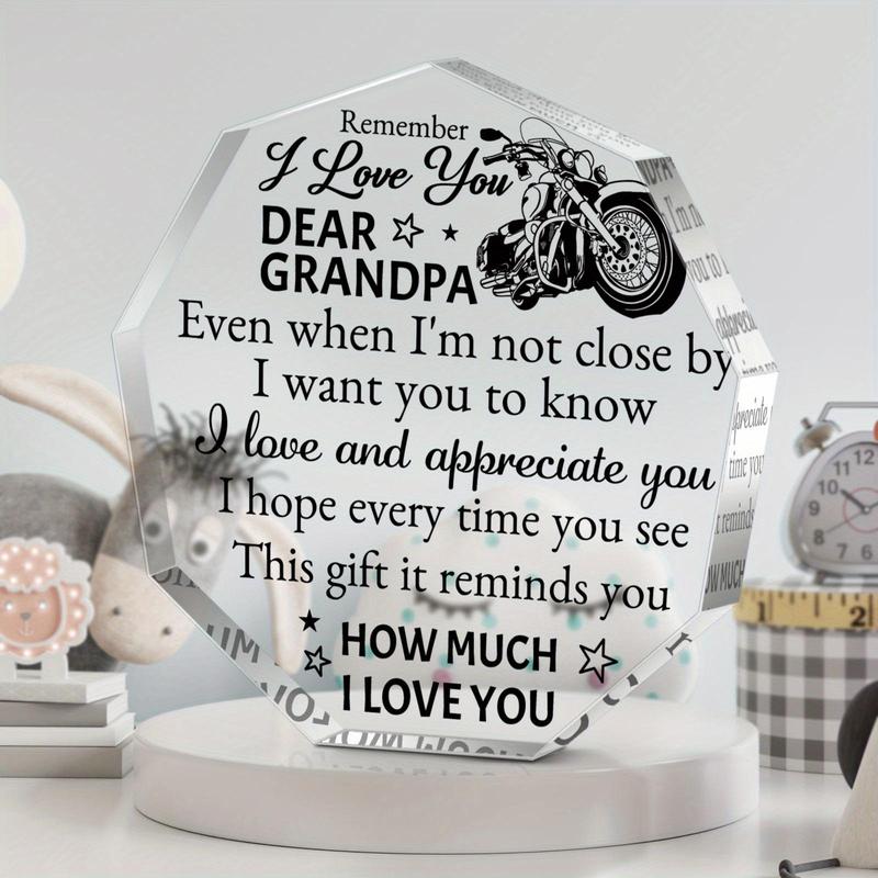 Motorcycle Design Acrylic Ornament, Motorcycle Gift for Grandpa, Grandpa Gift from Grandkids, Birthday Gift, Gift for Grandpa