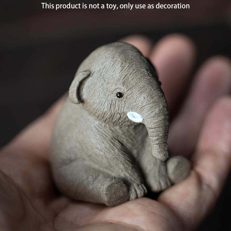 Cute Elephant Shaped Mini Figurine, 1 Count Mini Animal Statue, Desktop Ornament for Home Office Bedroom Living Room