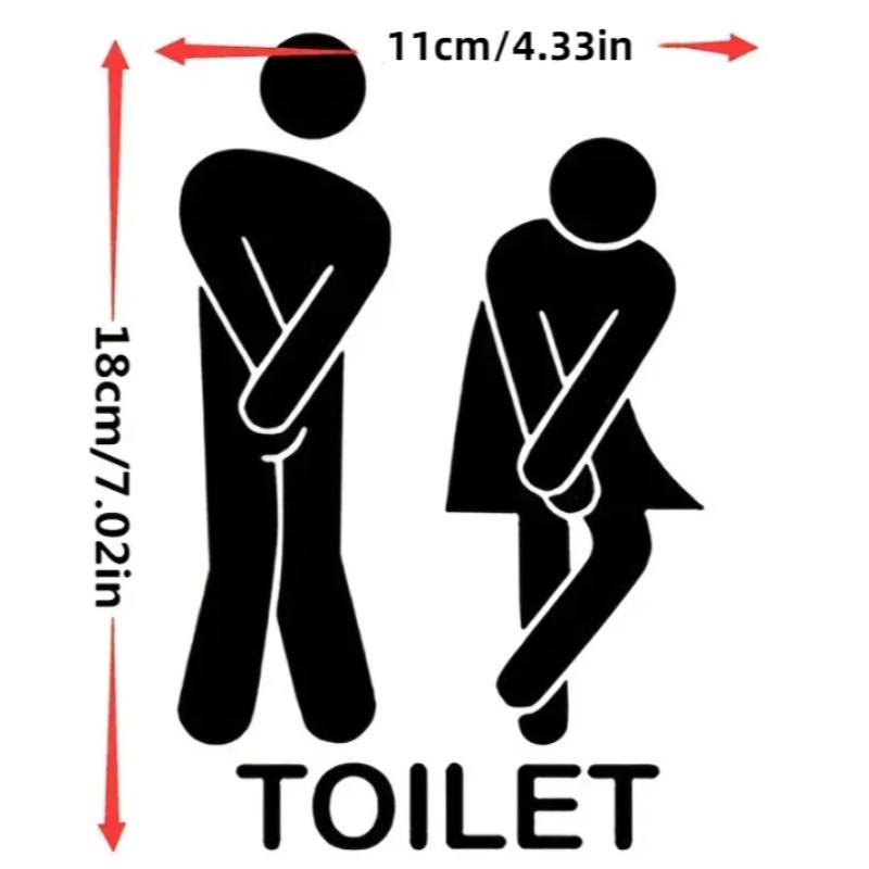 Summer Toilet Sign Sticker, 1 Count Man Woman Toilet Sticker, Diy Decorative Removable Bathroom Vinyl Decal Sticker, Bathroom Accessories, Funny Bathroom Door Decor for Home, Home Gadget