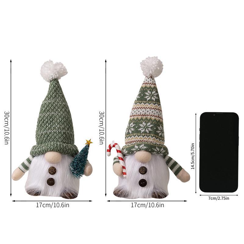 Christmas Glowing Doll Decoration, 2 Counts set Cute Christmas Gnome Home Holiday Decoration, Christmas Decoration, New Year Gift (excluding Battery)