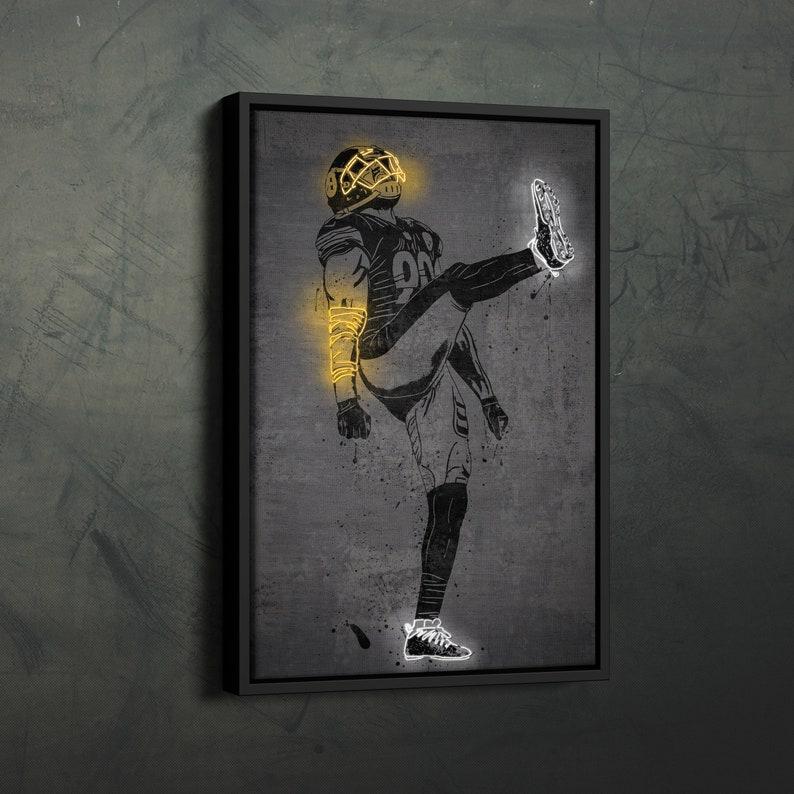 T. J. Watt Poster Neon Pittsburgh Steelers