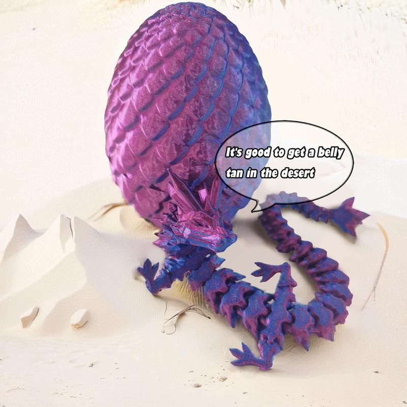 3D Dragon Egg Ornament, 1 Count Creative Laser Engraving Dinosaur with Egg Design Spring Toy, Desktop Decor for Home Office Dormitory Car School