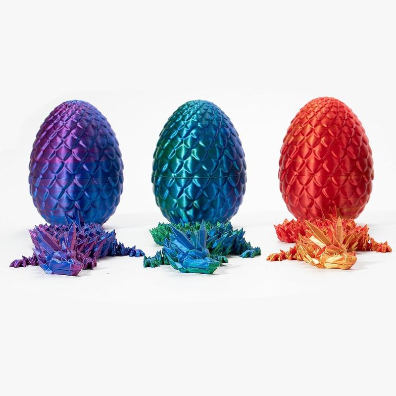 3D Dragon Egg Ornament, 1 Count Creative Laser Engraving Dinosaur with Egg Design Spring Toy, Desktop Decor for Home Office Dormitory Car School