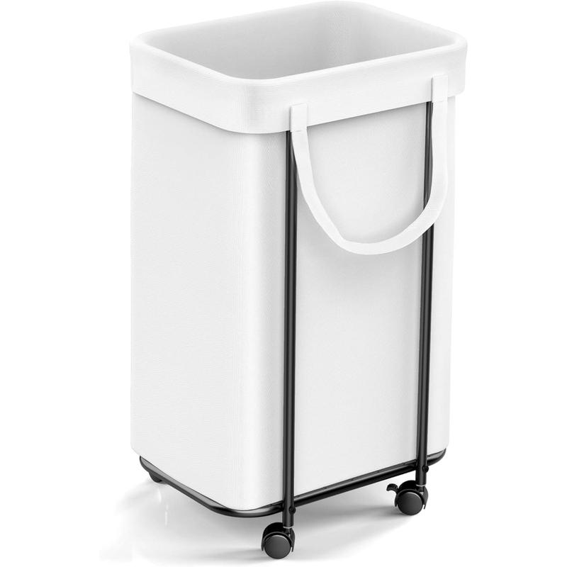 Sturdy Wheels Laundry Hamper - Versatile Laundry Basket Organizer, 90 - Litre Small Dirty Clothes Basket with Easy - to - Clean Removable Lined Bag for Ideal Bathroom and Bedroom Storage