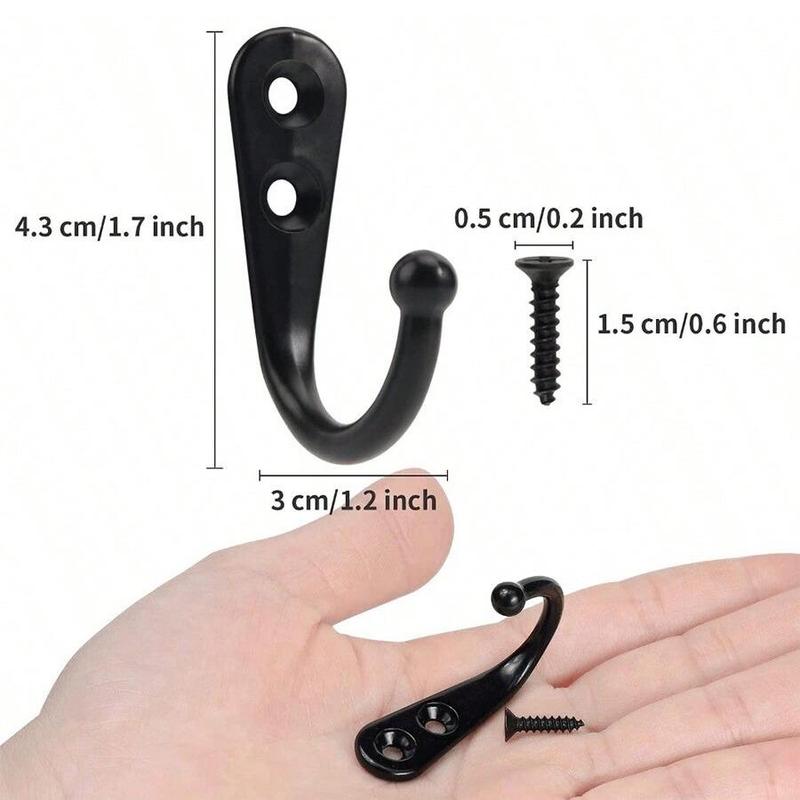 Wall Mounted Hook (10pcs set), Vintage Wall Mounted Hook with Screws, Home Organizer for Clothes, Coats, Hats, Kitchen, Bathroom