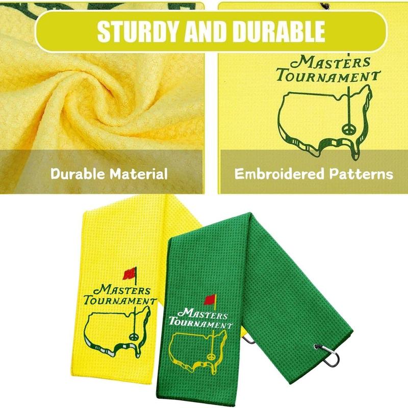 Funny Golf Towel, Funny Golf Towel for Golf Bags with Clip, Golf Gift for Men Husband Boyfriend Dad, Birthday, Cristmas Gifts for Golf Fan - Marsters Tournament (Green)