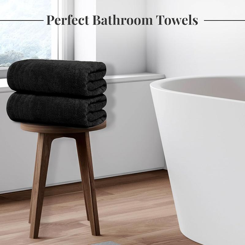 Pack of 4 Extra Large Bath Towels 30 x 60 Inches, 100% Cotton, Larger & Lighter, Quicker to Dry, Lighter Weight, Super Soft and Absorbent, Perfect Bathroom Towels