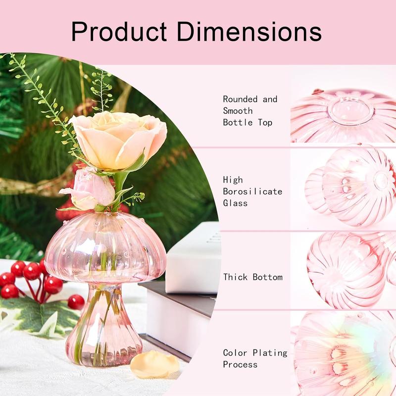 Glass Mushroom Propagation Planter Window  Propagation Station  Hydroponic Mushroom Jars for  Cuttings  Glass Bud Flower Vase Indoor for Home Office Garden Decor