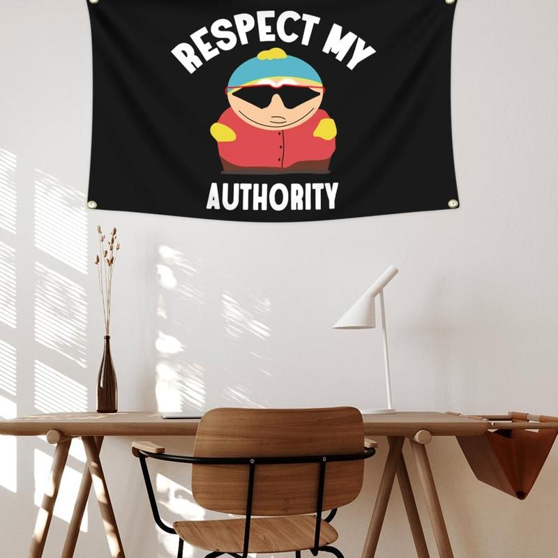 Respect MY Authority Flag, 3x5 Ft Funny Flags for College Dorm Room Decor, Man Cave Flag Tapestry for Home Room Decorations Kitchen Wall floral pattern