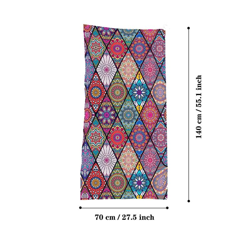 Boho Style Patchwork Print Beach Towel, Beach Blanket, Mat, Casual Lightweight Soft Absorbent Quick Drying Towel for Summer Beach, Swimming, Travel, Pool, Gym, Beach Trip, Gifts