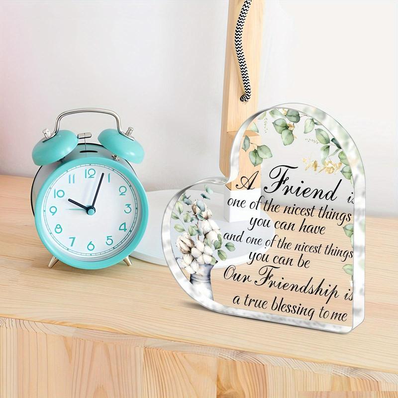 Heart Shaped Acrylic Plaque for Best Friends, Friendship Gift, Birthday Gift, Table Decoration for Home, Ideal for Long Distance Gifts, Sisters, and Girls