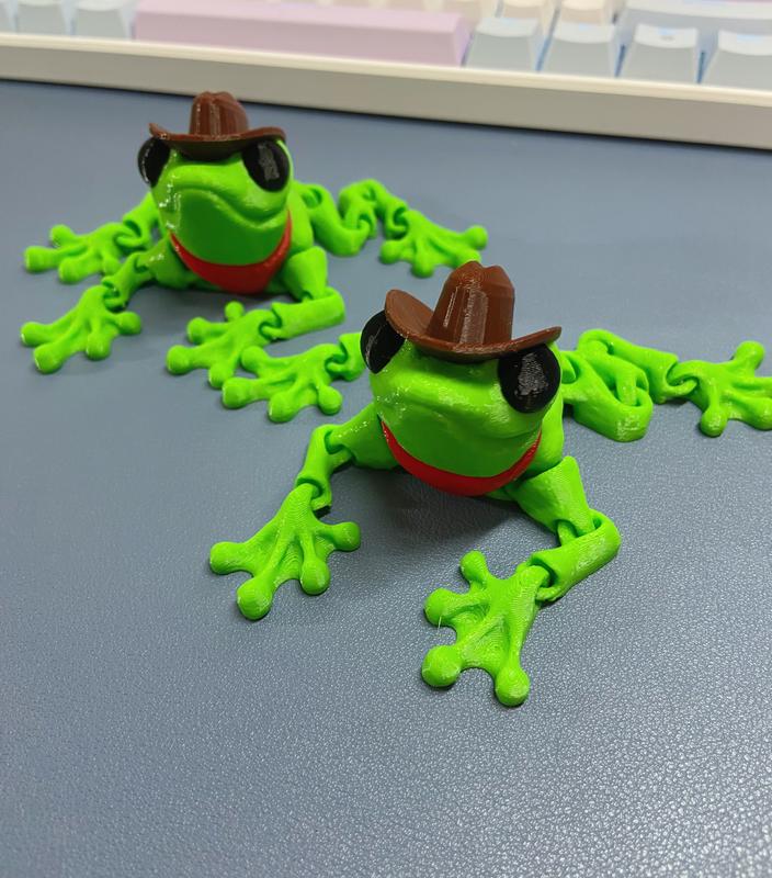 Cowboy Frog 3D printed- Articulated Frog