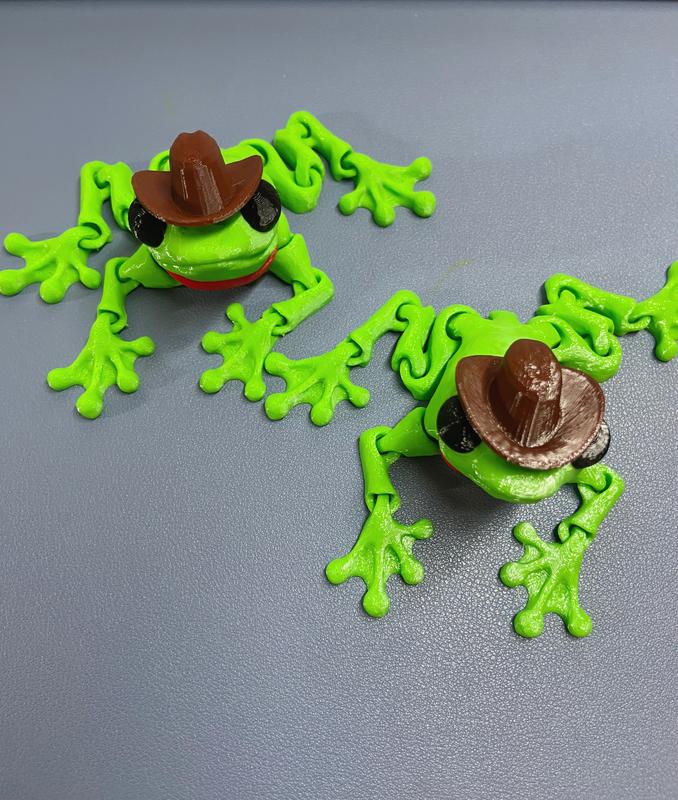 Cowboy Frog 3D printed- Articulated Frog