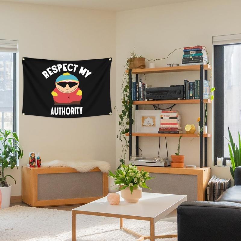 Respect MY Authority Flag, 3x5 Ft Funny Flags for College Dorm Room Decor, Man Cave Flag Tapestry for Home Room Decorations Kitchen Wall floral pattern