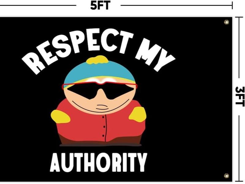 Respect MY Authority Flag, 3x5 Ft Funny Flags for College Dorm Room Decor, Man Cave Flag Tapestry for Home Room Decorations Kitchen Wall floral pattern