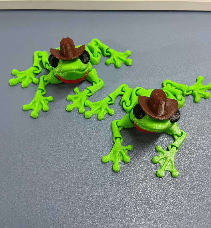 Cowboy Frog 3D printed- Articulated Frog