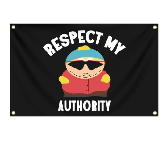 Respect MY Authority Flag, 3x5 Ft Funny Flags for College Dorm Room Decor, Man Cave Flag Tapestry for Home Room Decorations Kitchen Wall floral pattern