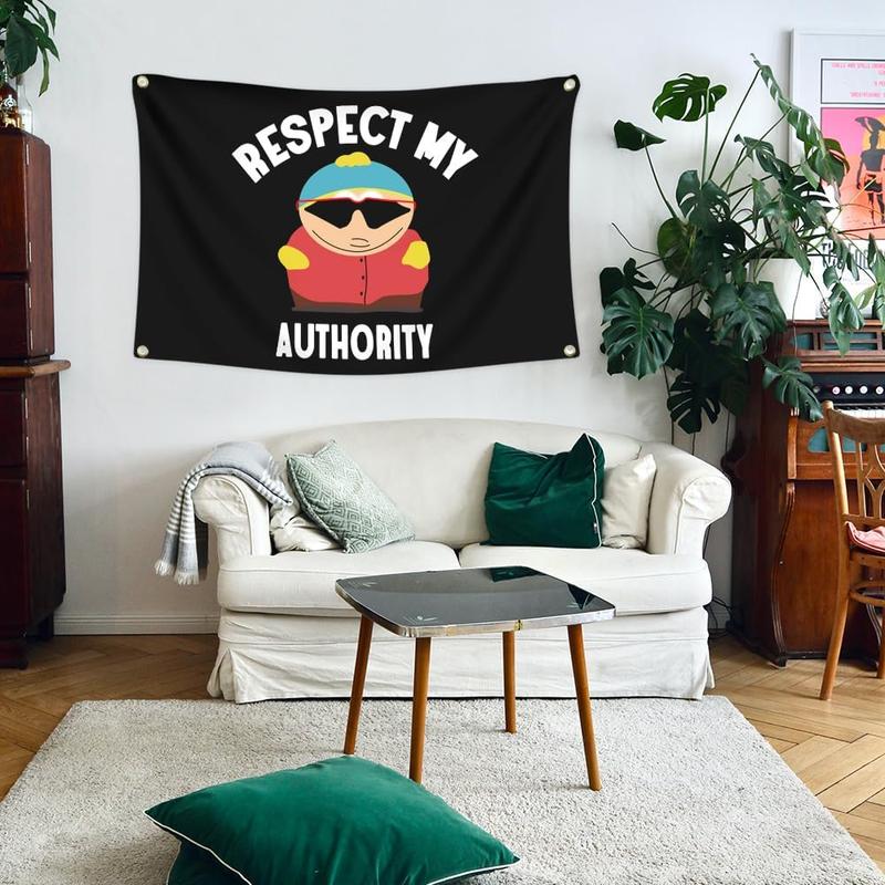 Respect MY Authority Flag, 3x5 Ft Funny Flags for College Dorm Room Decor, Man Cave Flag Tapestry for Home Room Decorations Kitchen Wall floral pattern