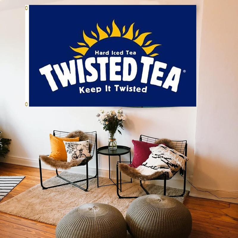 3x5ft Twisted Tea Flag Tapestry with Brass Grommet Banner for Bar Party Decor Yard Decoration