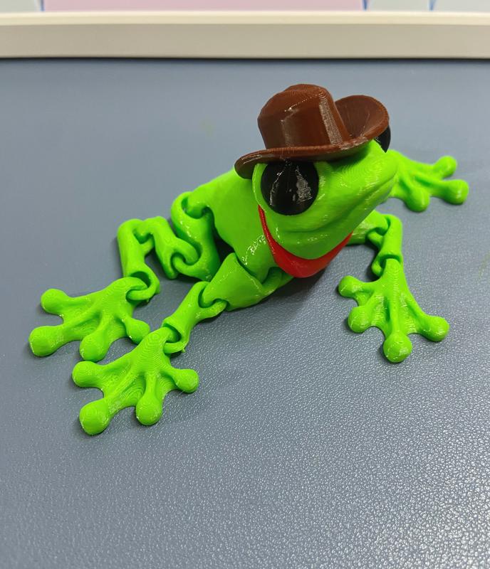 Cowboy Frog 3D printed- Articulated Frog