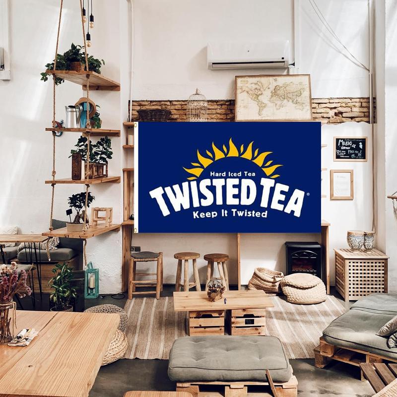 3x5ft Twisted Tea Flag Tapestry with Brass Grommet Banner for Bar Party Decor Yard Decoration