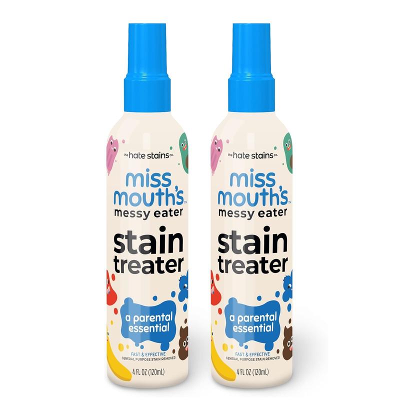 [LIMITED TIME OFFER - OFF 50%]  Messy Eater Stain Treater Spray - 4oz 2 Pack Stain Remover - Newborn & Baby Essentials - No Dry Cleaning Food, Grease, Coffee Off Laundry, Underwear, Fabric