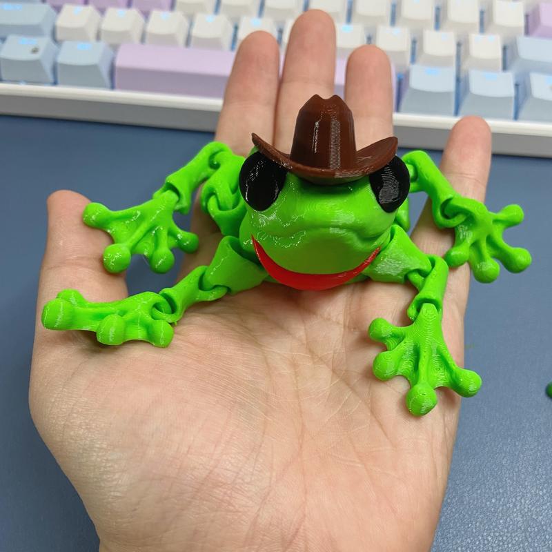 Cowboy Frog 3D printed- Articulated Frog