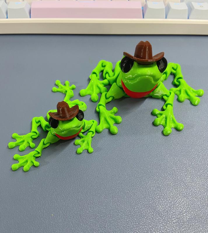 Cowboy Frog 3D printed- Articulated Frog