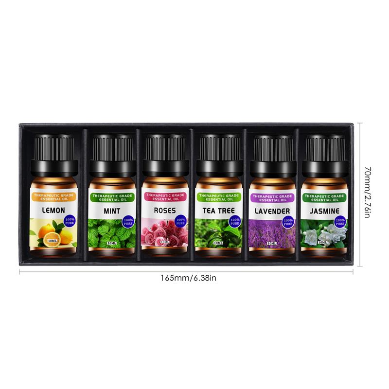 Spring 10ml Essential Oils Set for Diffusers Humidifier Air Purifier As Mother's Day Gift, Lavender, Jasmine, Lemon, Rose, Tea Tree, Mint,Scent Air Freshener